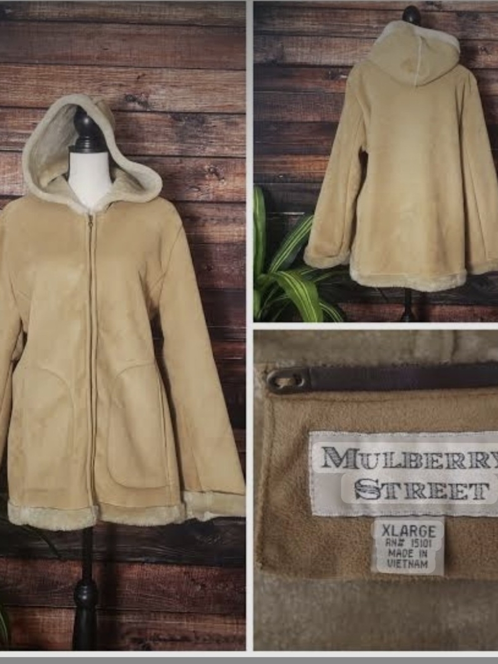 12
Mulberry Street Hooded Faux-Shearling Coat - XL